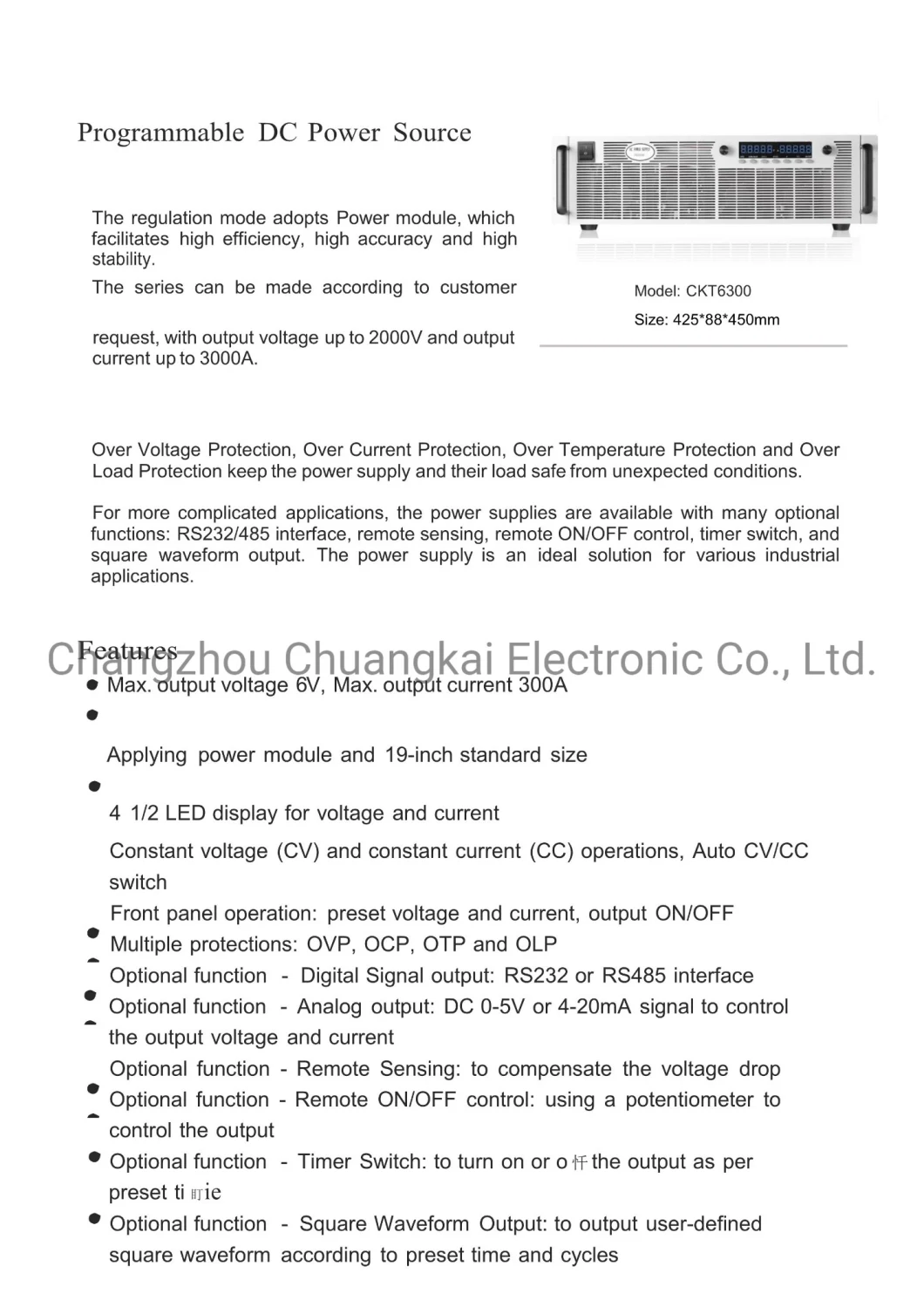 Ckt6300 Power Source Meter Programmable DC Power Source