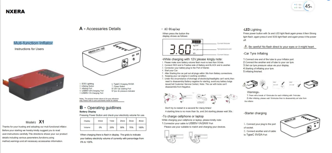 Multi-Function Vehicle Emergency Start Power Supply All-in-One Machine