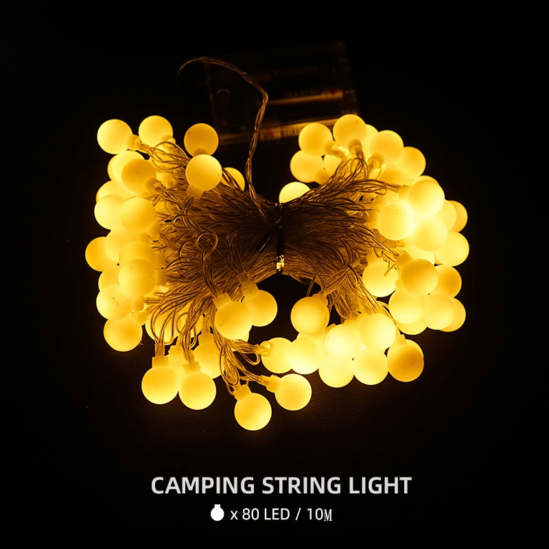 Decorative Battery-Operated Cherry Lights LED Rope Light Camping Hiking Safety Light Tent String Light Warm White Yellow Light Bl20205
