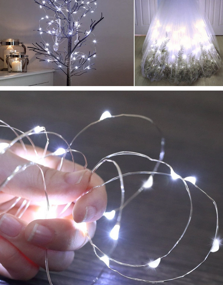 Wholesale Waterproof IP65 Outdoor Christmas Lights 200LED Copper Wire Rope String Solar Light