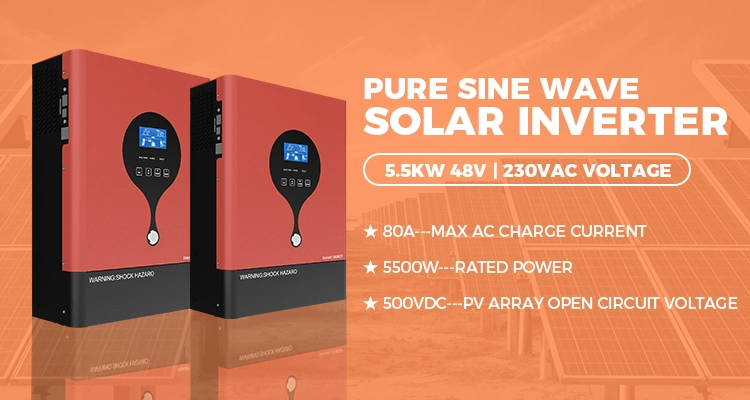 Pure Sign Wave Inverter off Grid Solar Board 5.5kw Solar Inverter with Electrical Cable High Quality Inverter